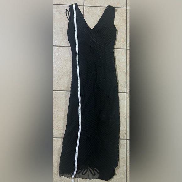 Phase Eight Elegant Sheer Ribbed Black Long dress with slip Special Occasion 4 - Picture 5 of 9